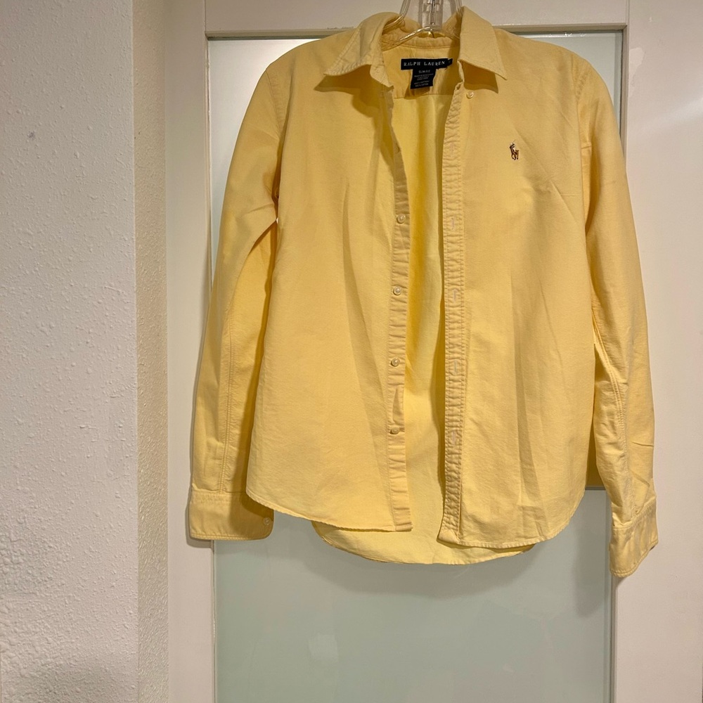 Ralph Lauren women’s Casual Yellow Oxford Button Down Shirt